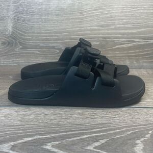 Chaco Chillos Big Boy Sz 4 Slip On Black Adjustable Strap Slides Sandals